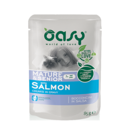 OASY CAT MATURE & SENIOR WITH SALMON [ΦΑΚΕΛΑΚΙ 85GR]