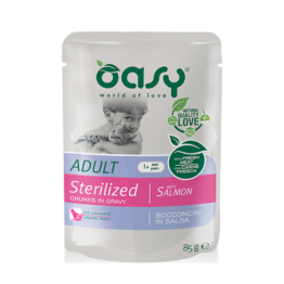 OASY CAT ADULT STERILIZED WITH SALMON [ΦΑΚΕΛΑΚΙ 85GR]