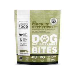NATURE'S FOOD DOG BITES CHICK 'N' BEEF STICKS [100GR]