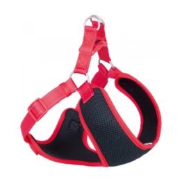 NOBBY-DOG-HARNESS-BLACK-MESH-REFLECT-RED