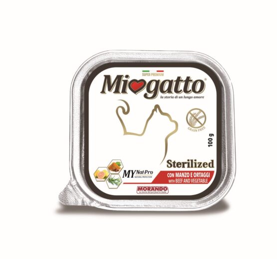 ΔισκAκι MIOGATTO Adult ΒοδινO & λαχανικA για στειρωμEνα 100gr
