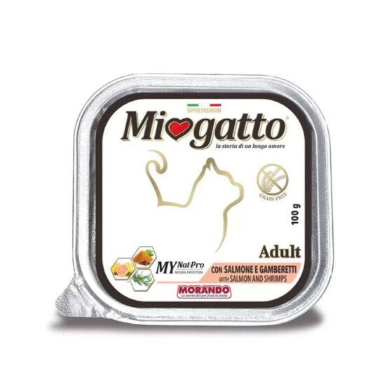 Δισκάκι MIOGATTO Adult Σολομός & γαρίδα 100gr